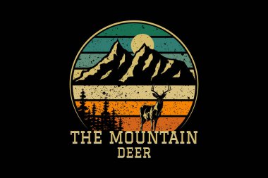 Dağ geyiği geçmişe dönük tasarım manzarası