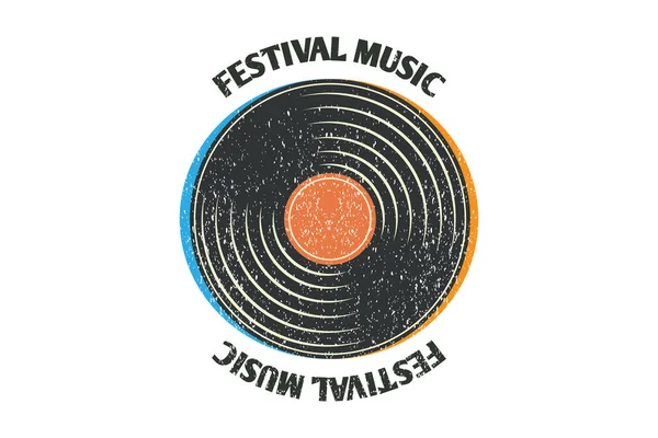Festival Musique Rétro Design Paysage — Image vectorielle