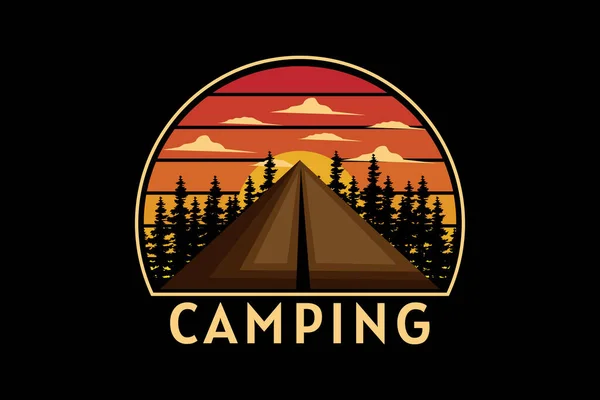 Kamp retro tasarım manzarası