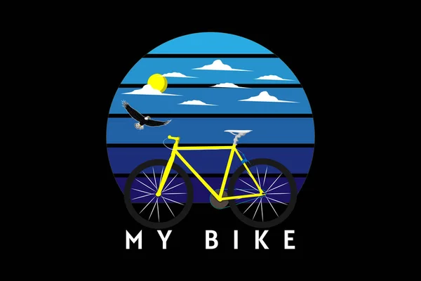 Mon Vélo Paysage Design Rétro — Image vectorielle