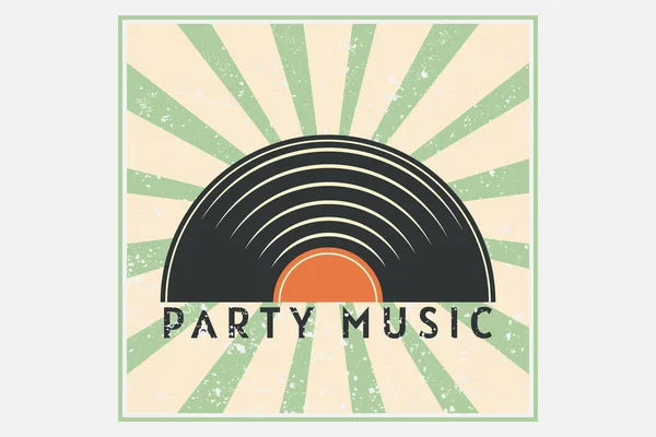 Party Hudba Retro Vintage Design Krajina — Stockový vektor