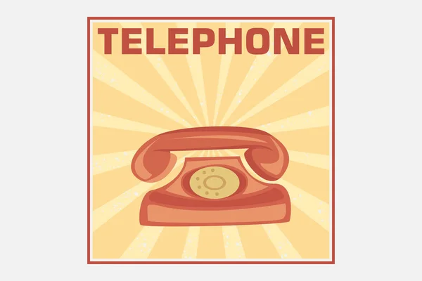 Téléphone Rétro Vintage Design Paysage — Image vectorielle