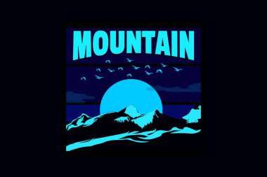 dağ silueti retro tasarımı
