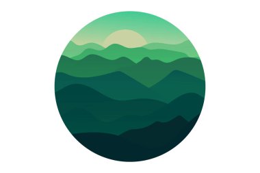 Yeşil tişört dağları