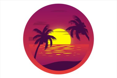 Tişört günbatımı plajı