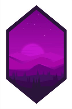 Tişört üç dağ meydanı ve çam ağacı rengi siyah ve mor