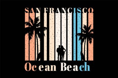 San Francisco Okyanus Plajı 'nda romantik bir çift.