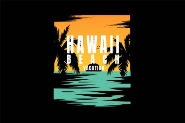 Tişört, sahil, Hawaii tatili. Gün doğumu.