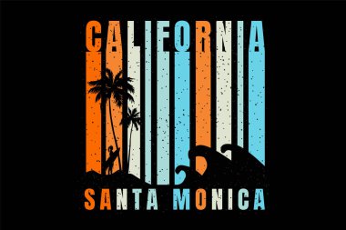 Santa Monica 'da tişört silueti plaj California