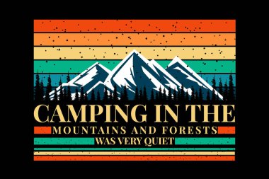 Siluet dağ ormanı. Güzel eski moda.