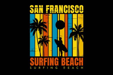 San Francisco sörf sahili retro stili. Güzel.