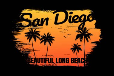 Sunset Beach San Diego Güzel retro tarzı