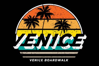 Tişört Venedik plajı retro tarzı