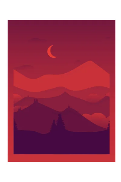 Shirt Les Montagnes Nuit Sont Violettes Noires — Image vectorielle