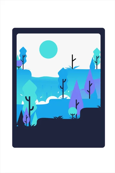 Shirt Belle Forêt Vallonnée Violet Bleu — Image vectorielle