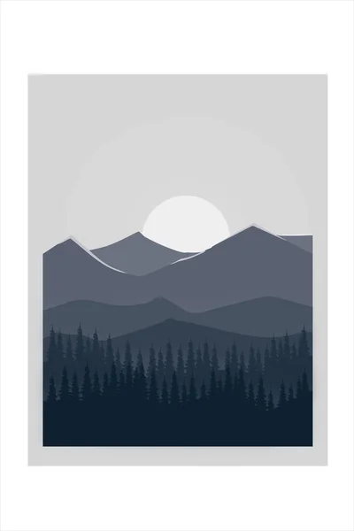 Shirt Forêt Dense Dans Les Montagnes Est Grise Brune — Image vectorielle