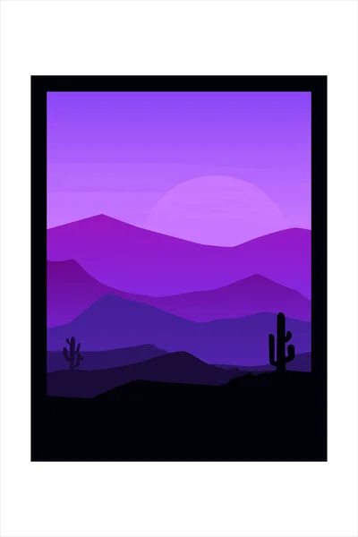 Shirt Natural Mountain Landscape Cactus — Stock Vector