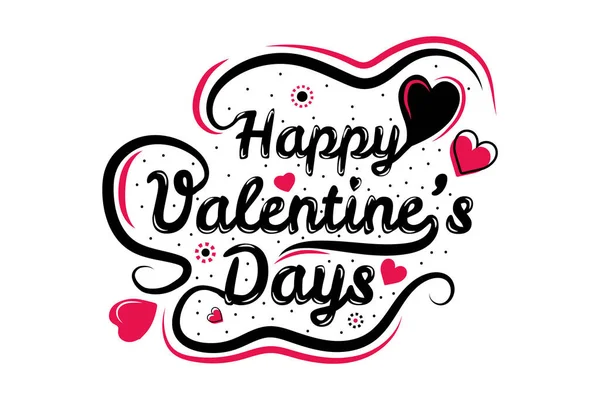 Shirt Decoration Title Happy Valentine Days Line Love — Stock Vector