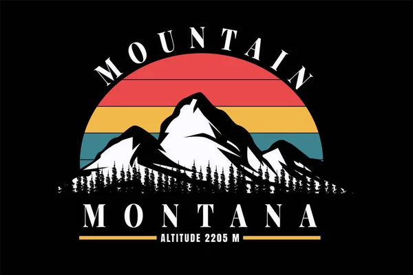 Shirt Berg Montana Pijnbomen — Stockvector