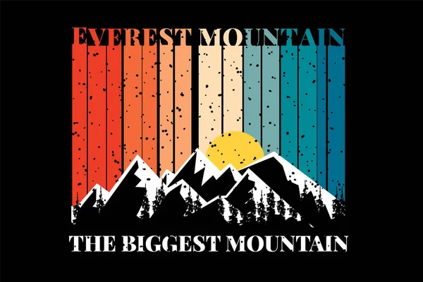 Силуэт Футболки Гора Эверест Дерево Сосна — стоковый вектор