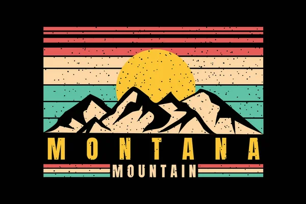 Shirt Silhouette Mountain Beautiful Style Vintage Retro — Stock Vector