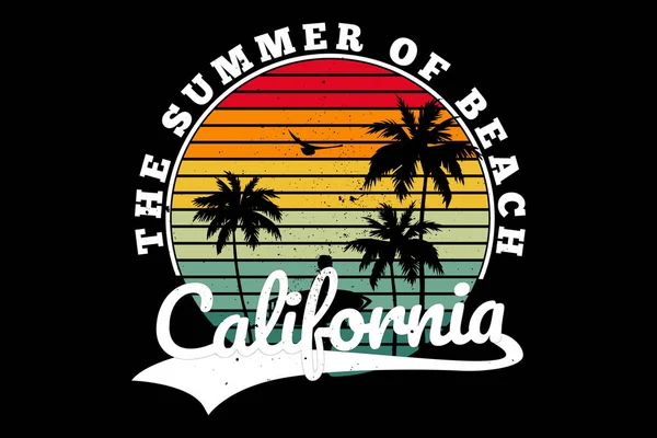 Shirt Beach Surfing Sommer Kalifornien Retro — Stockvektor