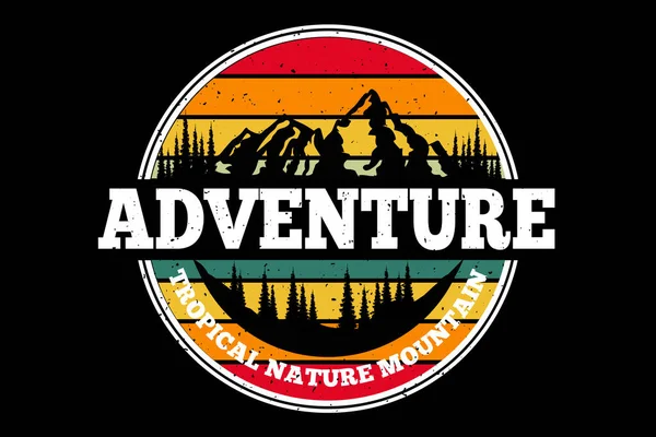 Shirt Abenteuer Tropische Natur Retro Latschenkiefer — Stockvektor
