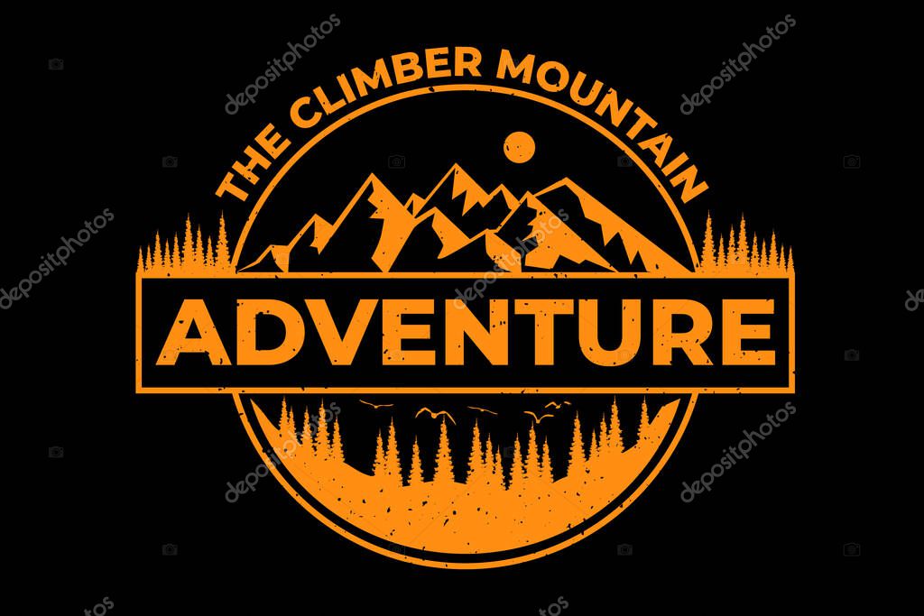 T-shirt adventure mountain pine climber vintage