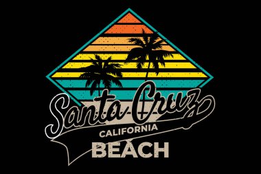 Santa Cruz California plaj retro tarzı tişört