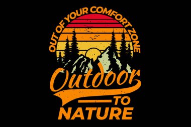 Tişört eski moda açık hava orman çam ağacı doğa klasik tarzı.