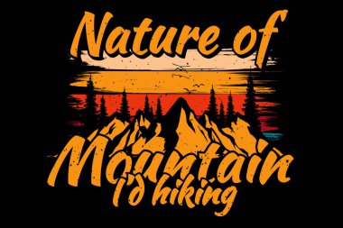 Doğanın dağ yürüyüşü çamı tişörtü tasarımı
