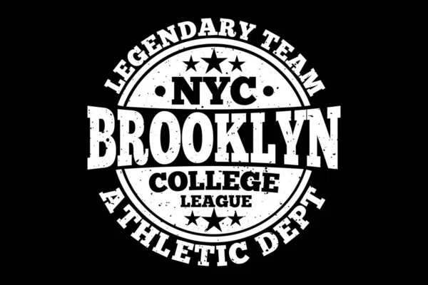 stock vector T-shirt typography brooklyn athletic legendary