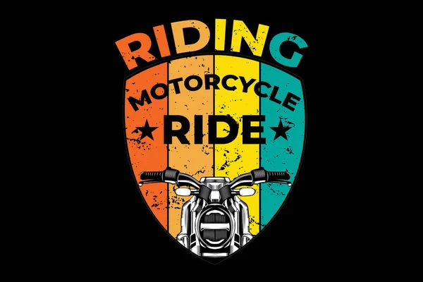 Shirt Moto Équitation Style Vintage Rétro — Image vectorielle