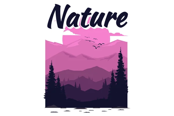 Shirt Explorar Montanha Natureza — Vetor de Stock
