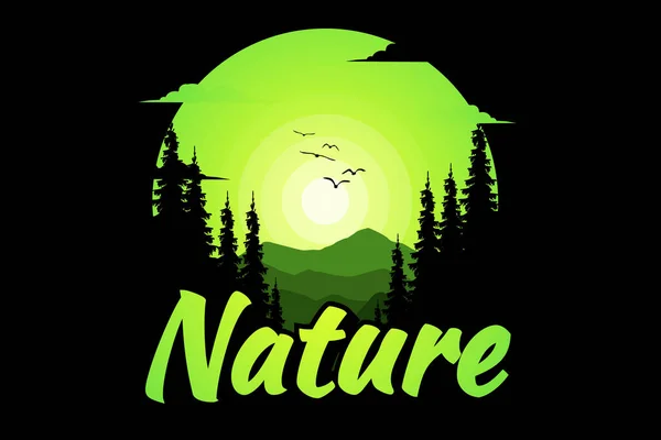 Shirt Natureza Florest Montanha — Vetor de Stock