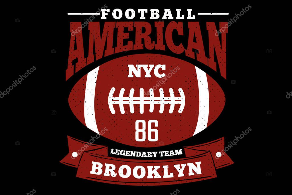 T-shirt typography american football brooklyn vintage style