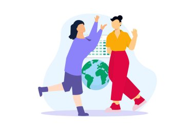 Dünya Günü Düz Tasarım Çizimi