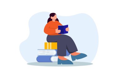 Dünya Kitap Günü Düz Tasarım İllüstrasyonu