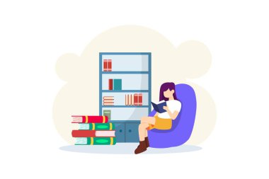 Dünya Kitap Günü Düz Tasarım İllüstrasyonu