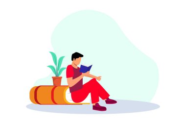 Dünya Kitap Günü Düz Tasarım İllüstrasyonu