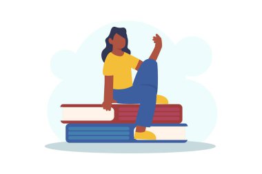 Dünya Kitap Günü Düz Tasarım İllüstrasyonu