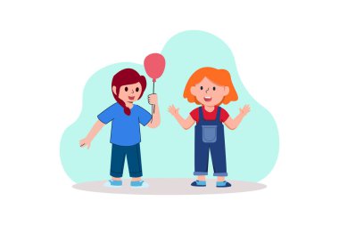 Çocuk Günü Düz Tasarım Çizimi