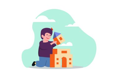 Çocuk Günü Düz Tasarım Çizimi