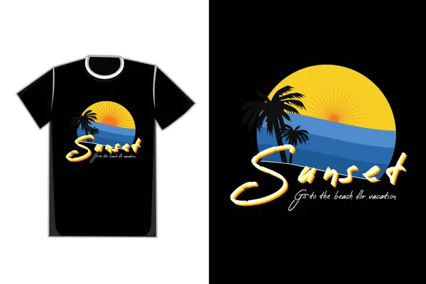 Tişört başlığı Sunset Tatil için sahile git