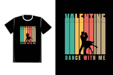 Tişört mutlu sevgililer günü dansı