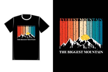 Tişört silueti dağ Everest ağaç çamı