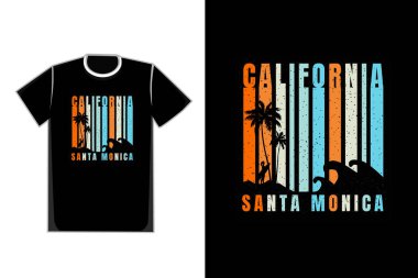 Santa Monica 'da tişört silueti plaj California