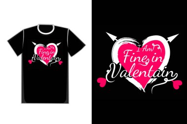 Sevgililer günü kalp sloganıyla tipografi