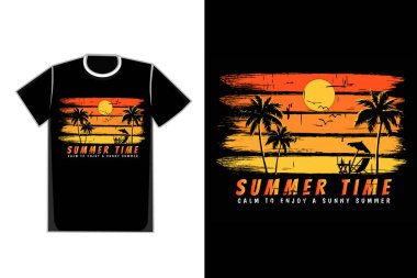 Tişört silueti Yaz mevsimi gün batımı Güzel gökyüzü