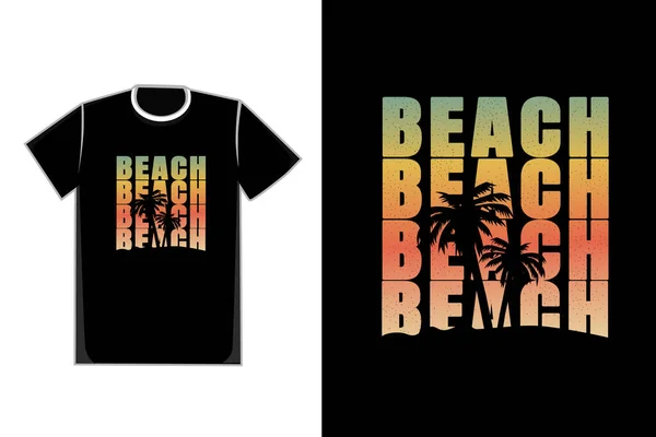 Shirt Kokospalme Strand Sonnenuntergang Stockvektor
